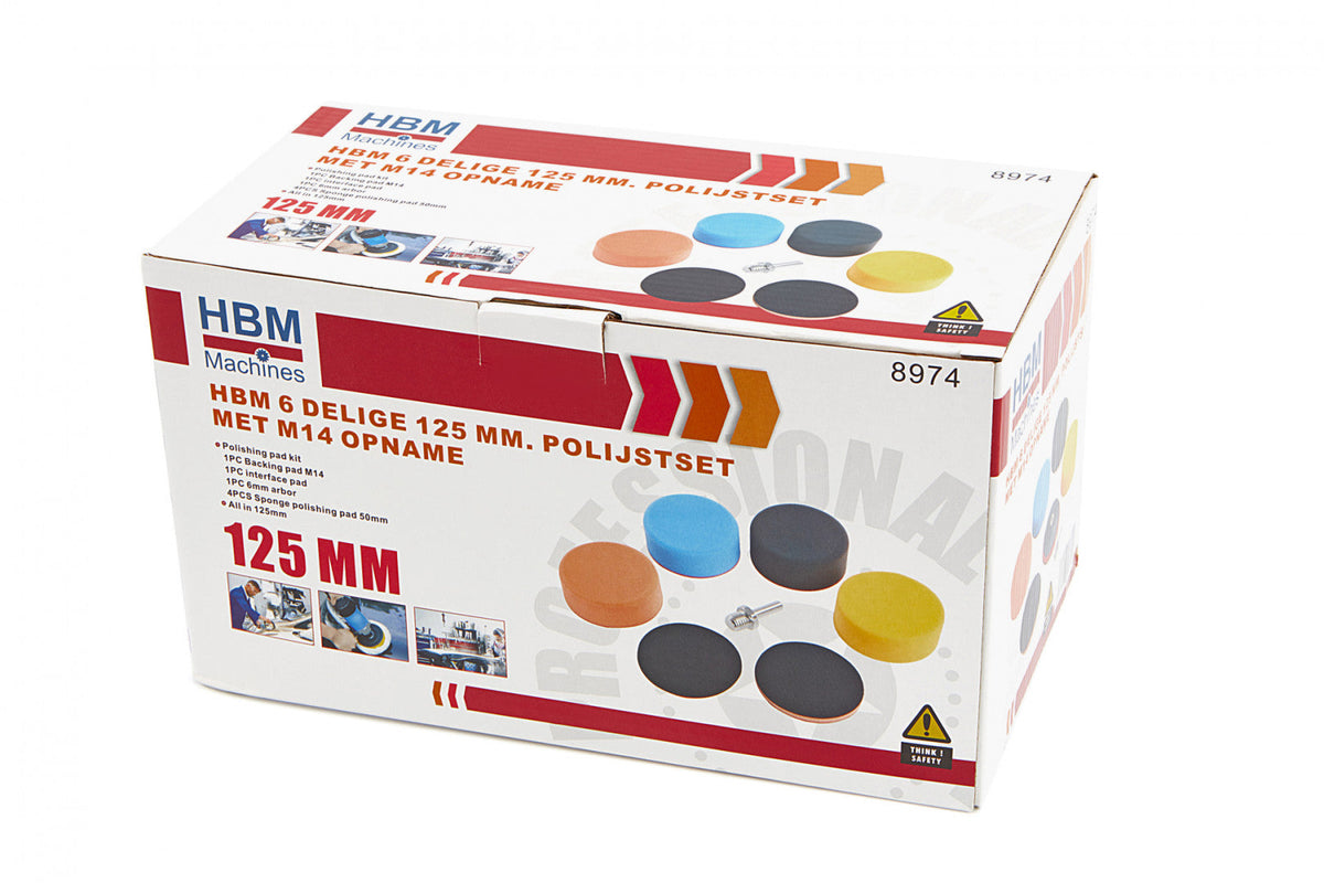 Sada náhradních lešticích kotoučů HBM 180 mm M14, 6 ks, HBM MACHINES NIZOZEMSKO