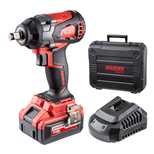 Aku rázový utahovák - rázová utahovačka 1/2'', 480Nm, 20V, 4Ah Raider