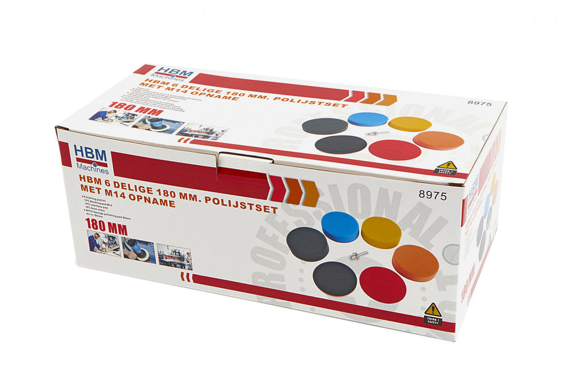 Sada náhradních lešticích kotoučů HBM 180 mm M14, 6 ks, HBM MACHINES NIZOZEMSKO